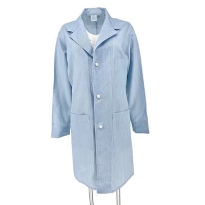 Vintage 60s Blue Striped Chore Coat Workwear Lab Jacket M L USA Unisex Bespoke