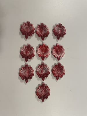 Vintage Lot Girl’s Hair Clips Barettes Flowers Red White Ombré Plastic 90’s Y2K