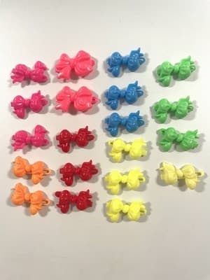 Vintage Girl’s Hair Clip Bow Barette Lot Neon Bright Colors 80’s 90’s Y2K 2000’s