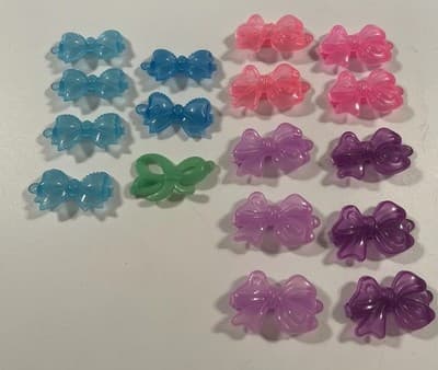 Vintage Lot Girl’s Hair Clip Bows Barrettes Translucent Colorful 80’s 90’s Y2K