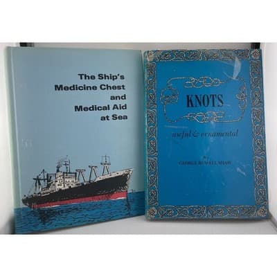 Vintage Nautical Books Set Ship Medicine Chest 1978 Knot Tying Maritime Survival