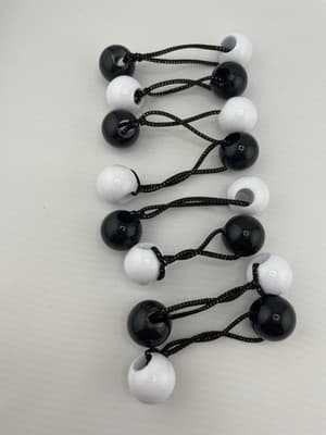 Vintage Lot Girl’s Knocker Ball Hair Tie Pony Holders Accessories Black/white