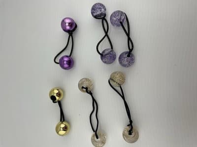 Vintage Lot Girl’s Metallic Glitter Knocker Ball Bobble Twin Hair Tie Ponytail