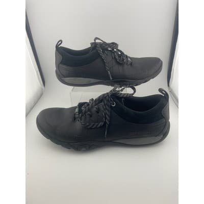 Merrell Mimosa Lena black leather women's comfort sneaker sz 6.5 EUC suede trim
