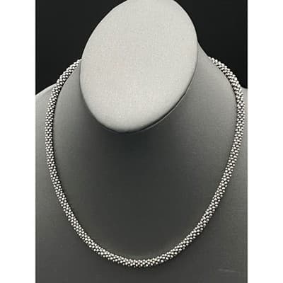 Lagos Signature Caviar Sterling Silver Beaded Necklace 18" 5mm 52g