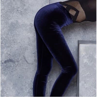 Black milk Navy Velvet Leggings High Waisted Size Small Inky Lush EUC