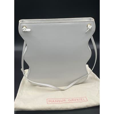 Mansur Gavriel Wave Bag White Leather Sculptural Shoulder Bag Italy Dust Bag