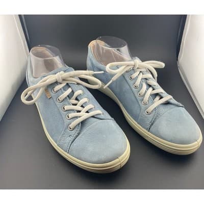 Ecco Soft 7 Women's Pastel Blue Nubuck sneakers size 41 Extra Wide Unisex sz 10