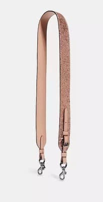 Coach Novelty Strap Rose Gold Glitter Leather Crossbody Gunmetal Hardware