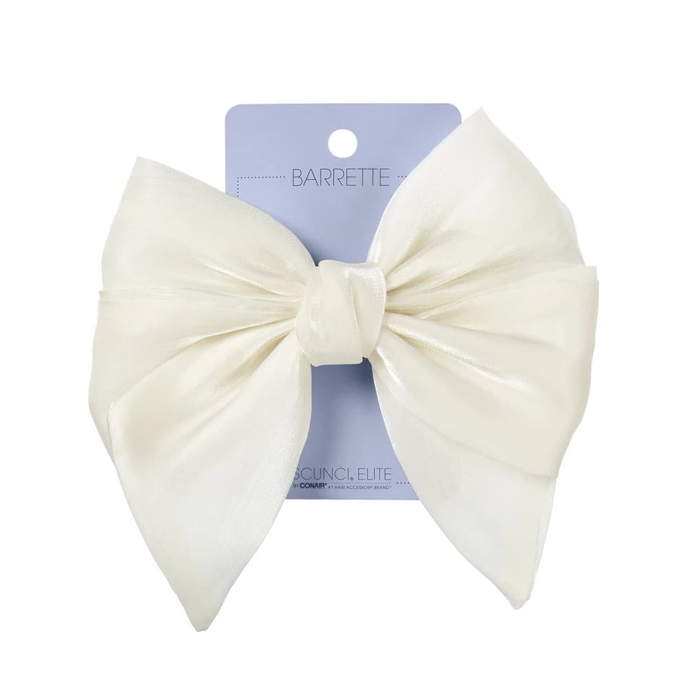 Scünci Elite Bow Barrette - Ivory