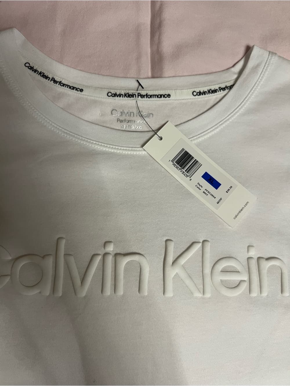 Calvin Klein Performance White Short-Sleeve Logo Tee