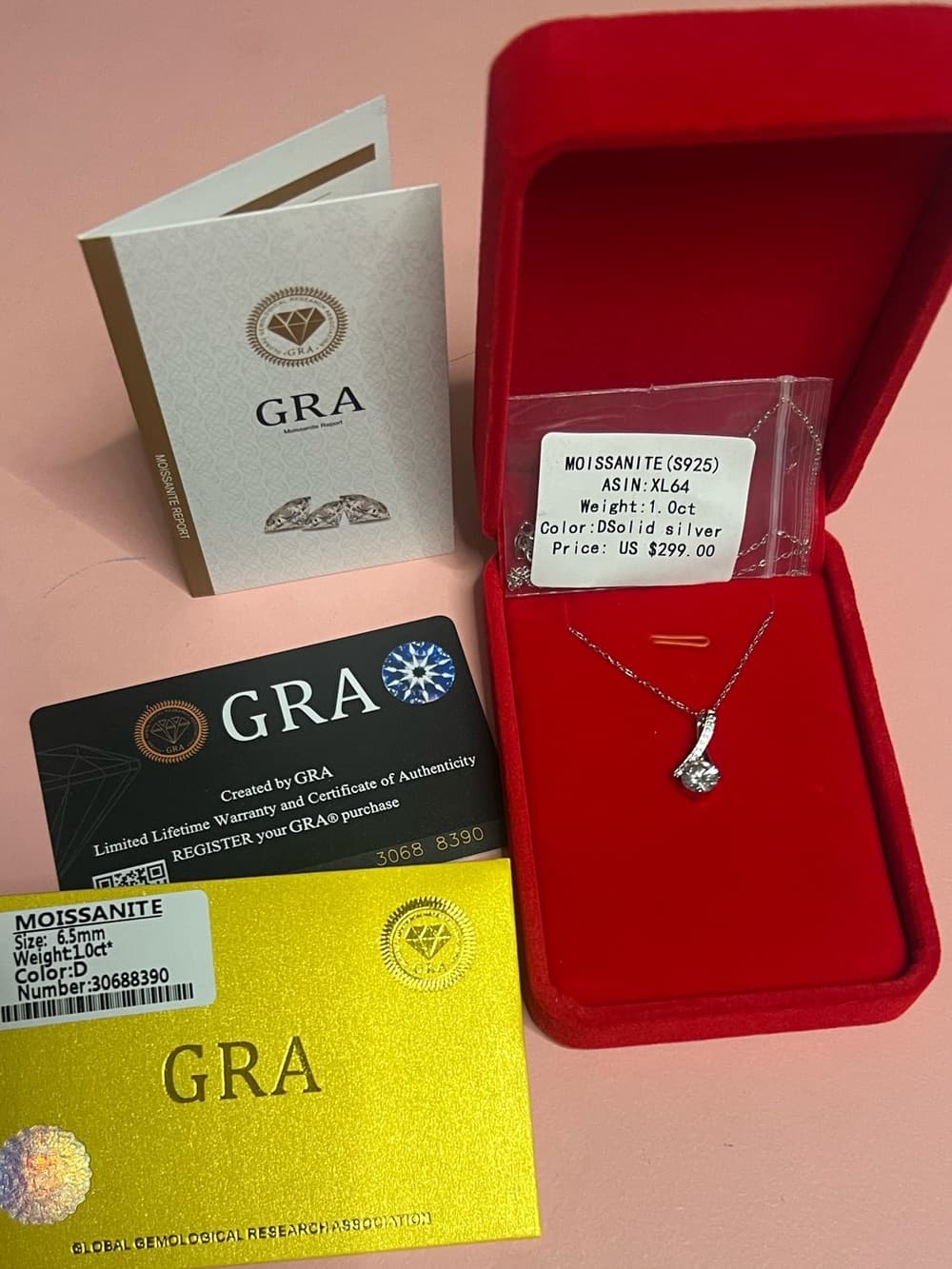 Clear GRA Moissanite Sterling Pendant Necklace in Silver - Timeless Sparkle