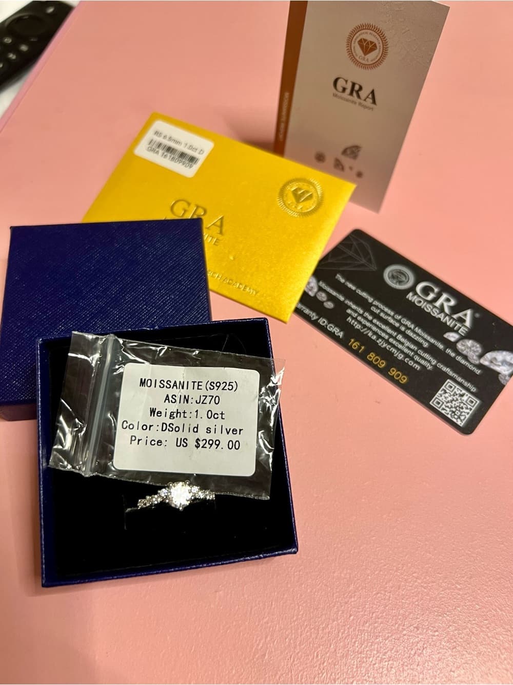 Silver-Tone 1 CTW Moissanite Engagement Ring in White