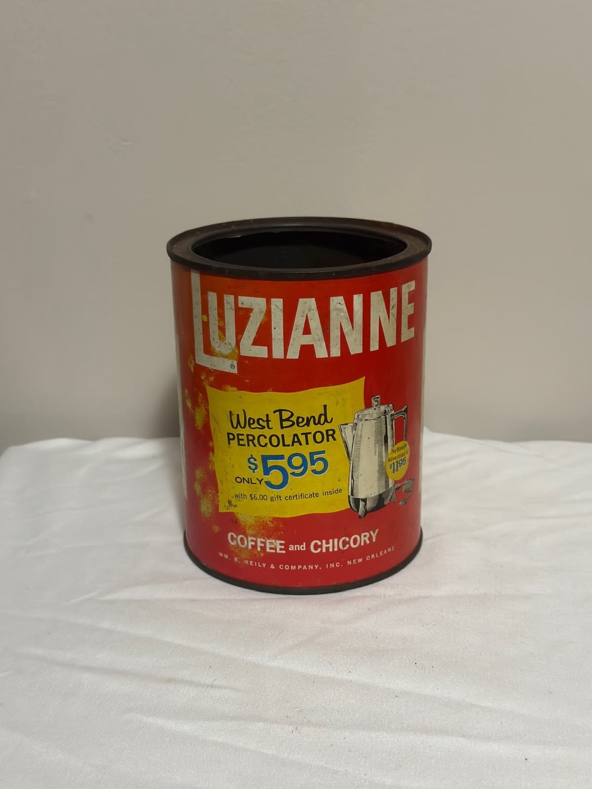 Vintage Luzianne Coffee and Chicory Promotional Advertising Can