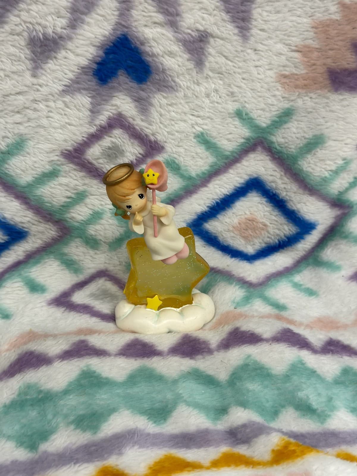 Precious Moments JUST WISHIN' ON A STAR Angel on Star and Cloud Figurine 2004
