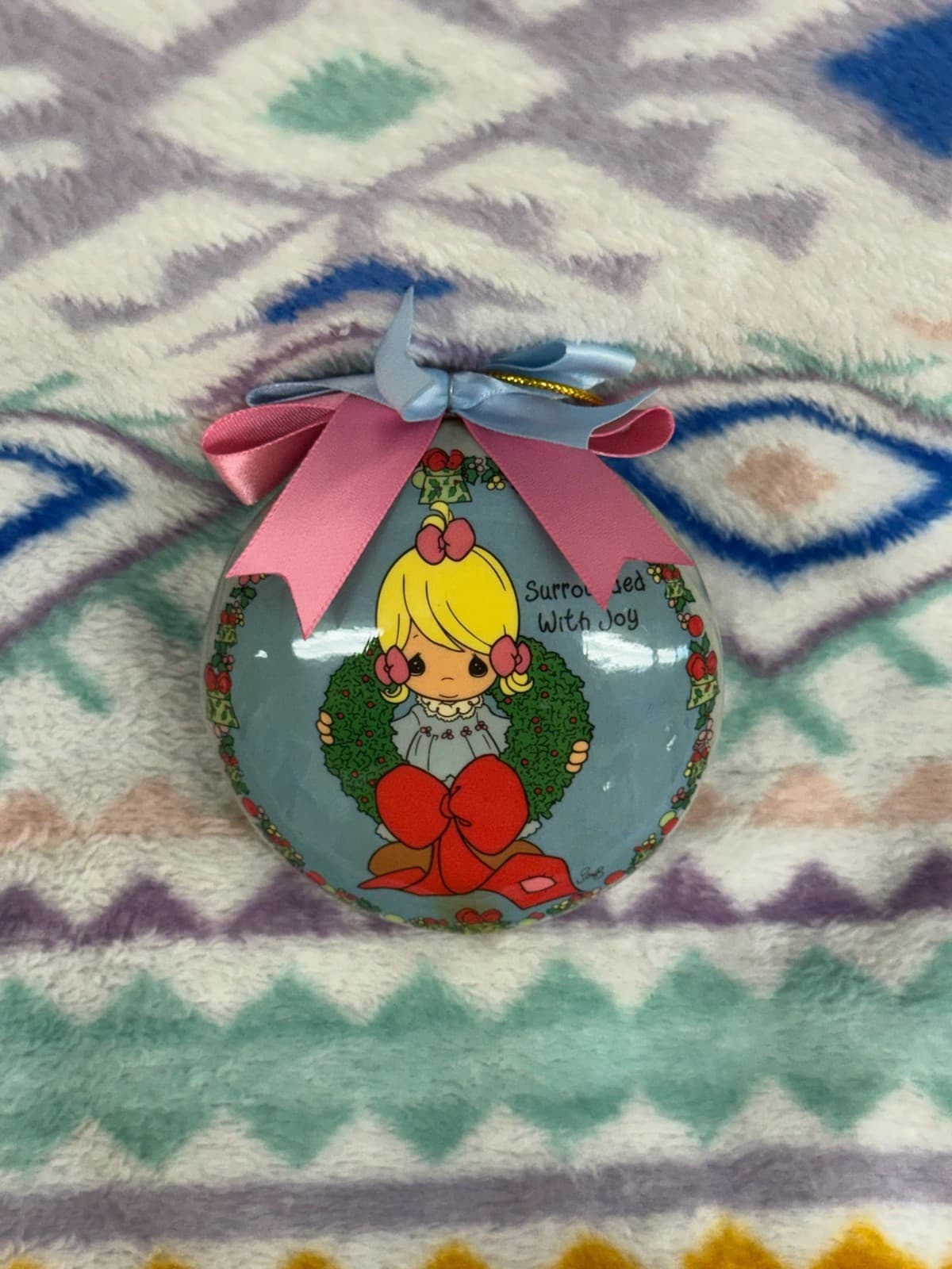 Vintage 1996 Precious MOMENTS Surrounded With Joy ORNAMENT