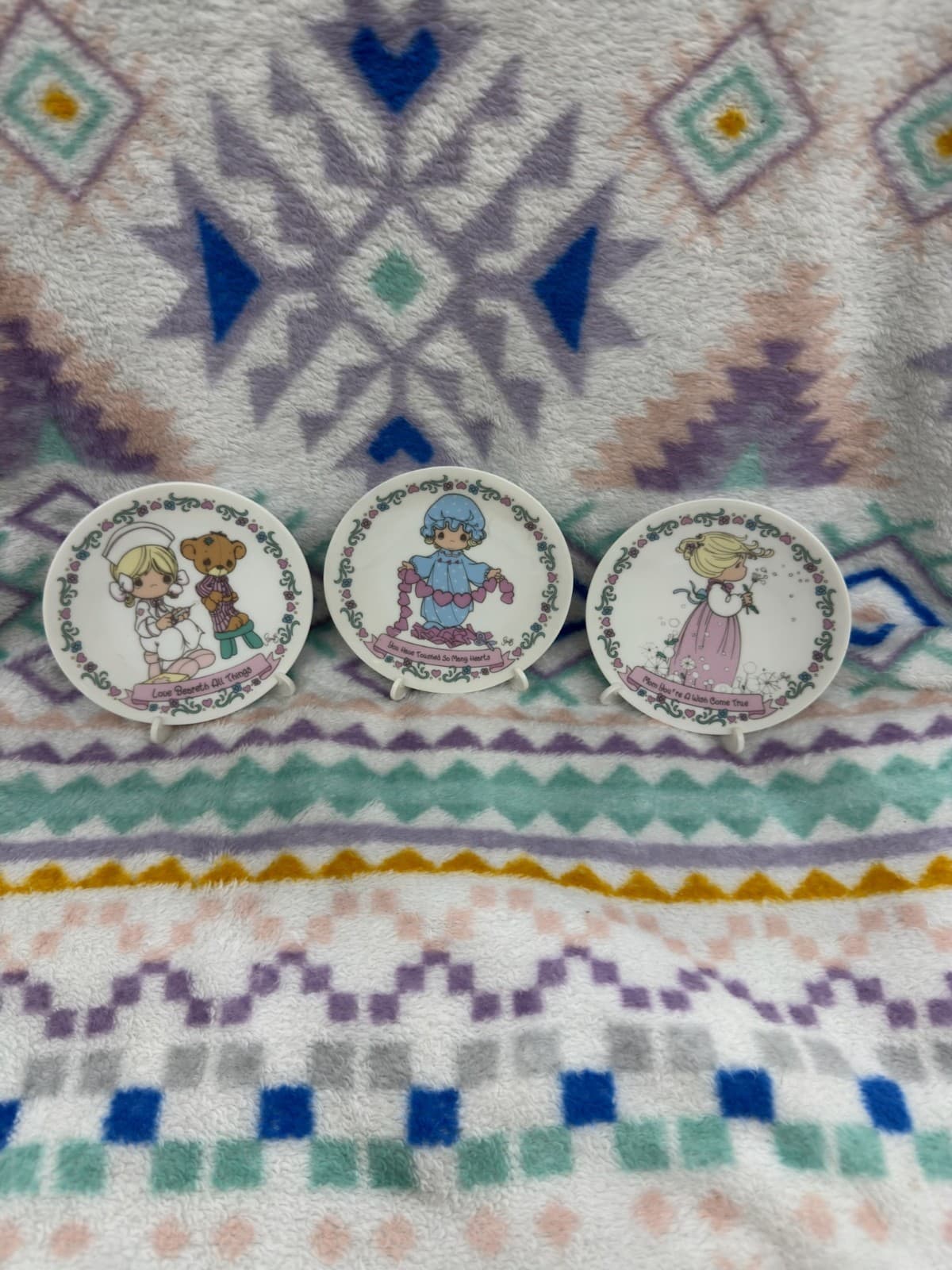 Set of 3 Vintage 1992 Precious Moments Mini Collector Plates
