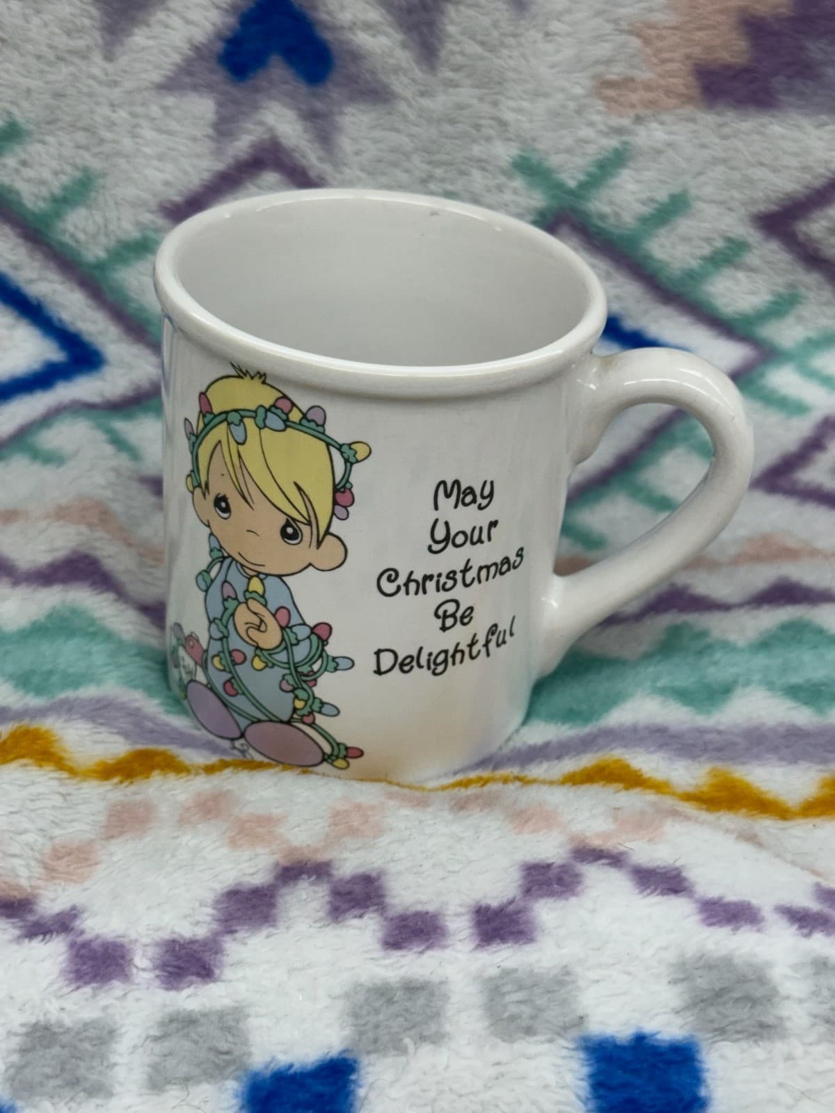 Vintage 1995 Precious Moments May Your Christmas Be Delightful Coffee Mug Enesco