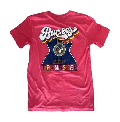 Buc-ee's TN Red Graphic T-Shirt Adult Med Guitar Beaver Tee