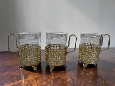 3 - Vintage Moroccan tea glasses