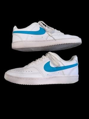 Nike Court Vision Low Women's 9.5 White Tropical Twist Teal Leather CD5434-102