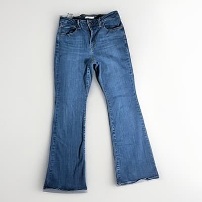 Levis Jeans Womens 32 Blue 726 Flare Stretch Casual Faded High Rise Hippie Boho