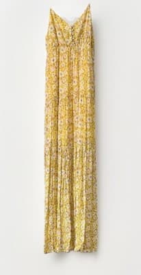 Gentle fawn women's Yellow Spring floral maxi dress size S Flared See Descrip!