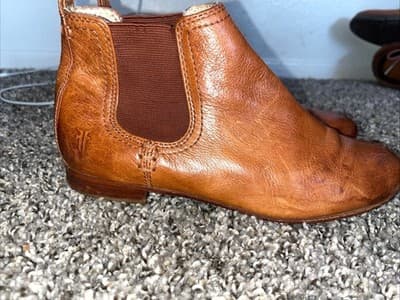 Sz 6.5 B Frye Jillian Womens Brown Leather Chelsea Ankle Boots Booties VGUC!