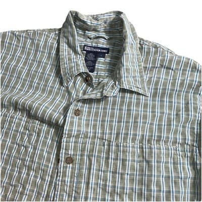 5.11 Tactical Plaid Short Sleeve Snap ButtonUp Shirt Men’s L Green Casual Vented