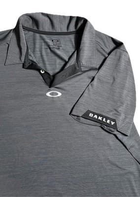 Oakley Polo Shirt Men's Size Xl/TG Gray Sporty Golf Performance Logo