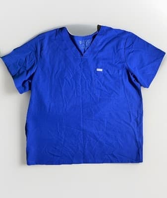 FIGS Catarina One Pocket Scrub Top Medical V-Neck Size XL Indigo Blue