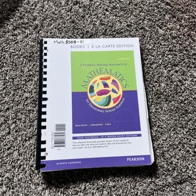 A Problem Solving Approach to Mathematics for Elementary School 11th Teachers Ed