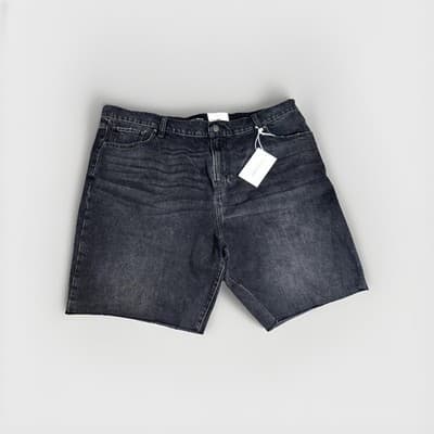 NWT Lucky Brand Men's Vintage Loose Jeans Shorts Size 42 Black Denim Cutoffs Y2K