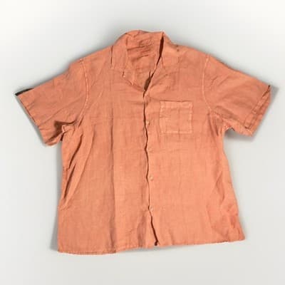 Lucky Brand Shirt Mens XXL Summer Orange Pocket Button Up Linen Blend Boho