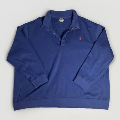 Polo Ralph Lauren Double-Knit Quarter Snap Pullover Navy Men’s Size 3 XB Preppy