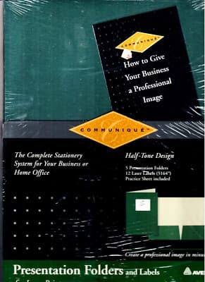 Avery 26485 One Package Of 5 Presentation Folders And 12 Labels Old Stock