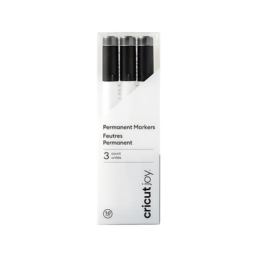 Cricut Joy 3pk Permanent Markers 1.0 Black: Felt Tip Pens, Cricut Pen Set, Stationery, Office Supplies, 3 Count