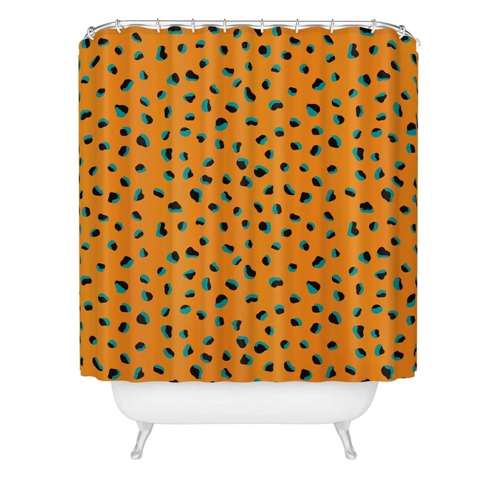 Funky Cheetah Animal Print Shower Curtain with Pretty Pop Design by Elisa - Society6