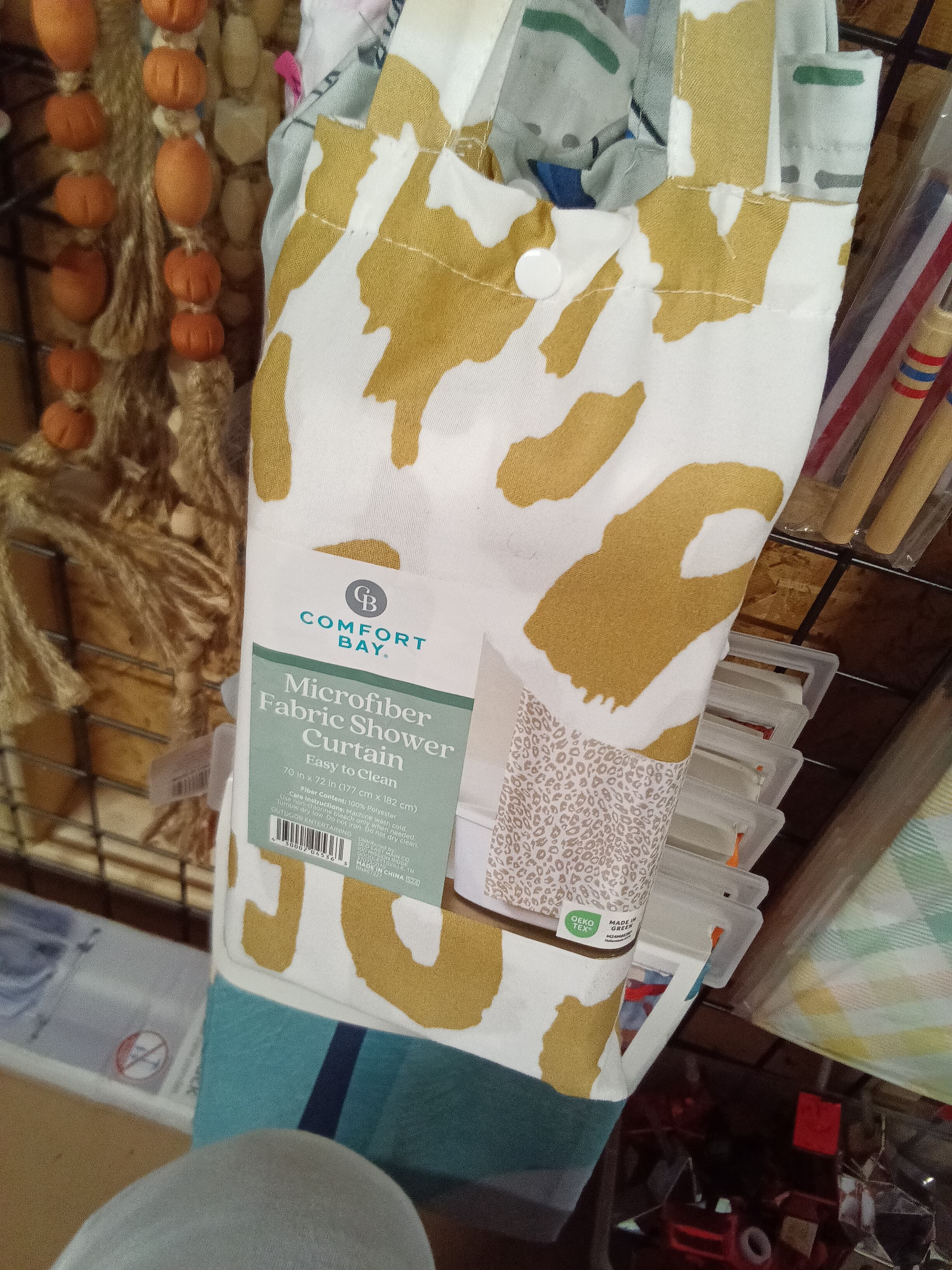 Comfort Bay Microfiber Shower Curtain 70x72 Leopard Print