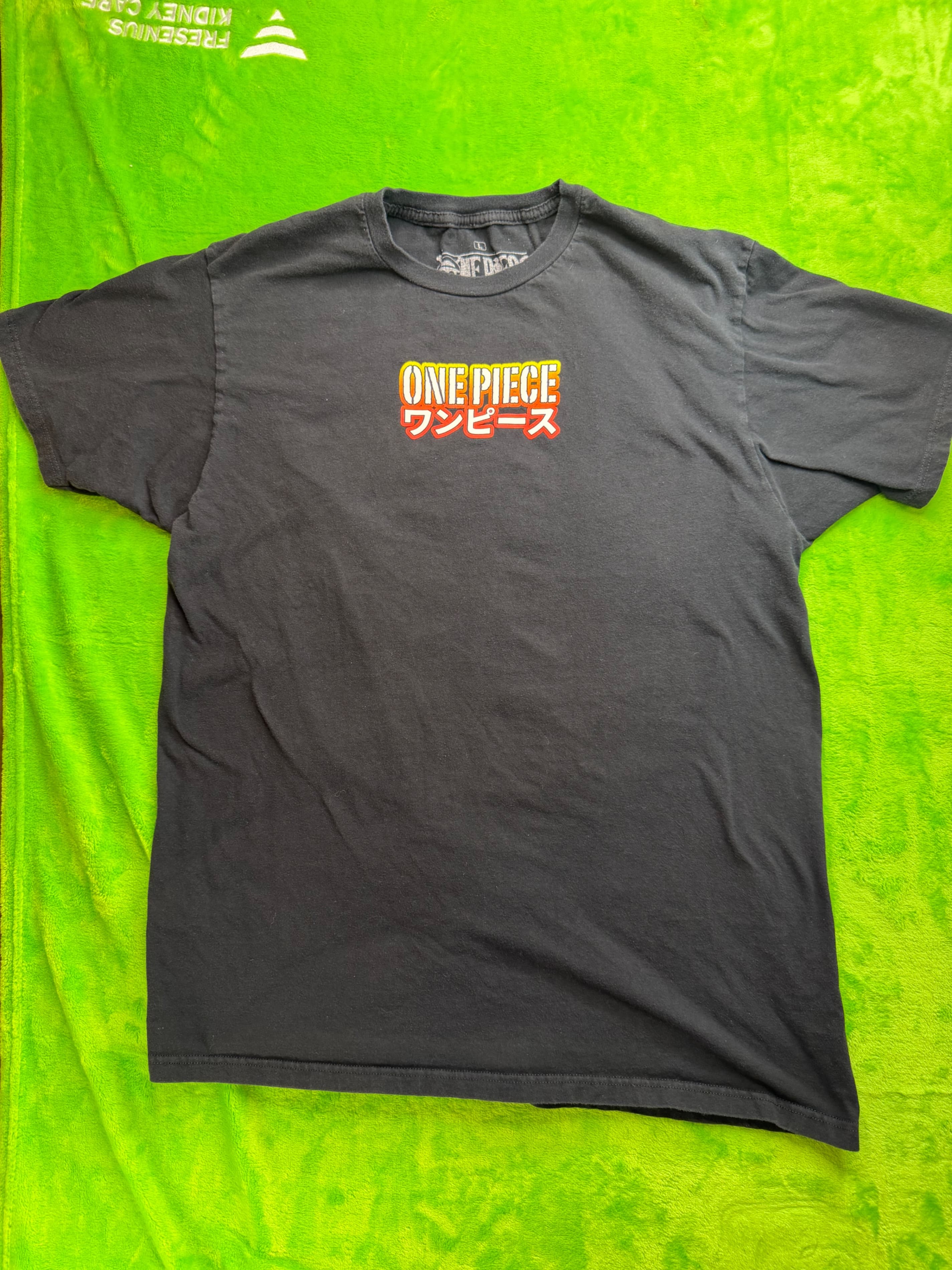 One Piece Straw Hat Crew Luffy Anime Double-Sided Tee Sz L