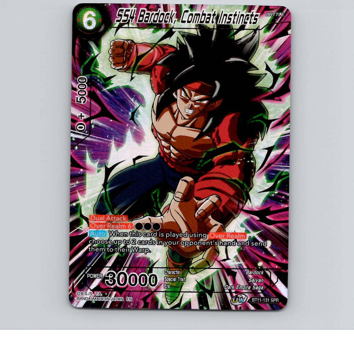 SS4 Bardock Combat Instincts SPR Vermilion Bloodline 2nd Edition BT11-131 NM