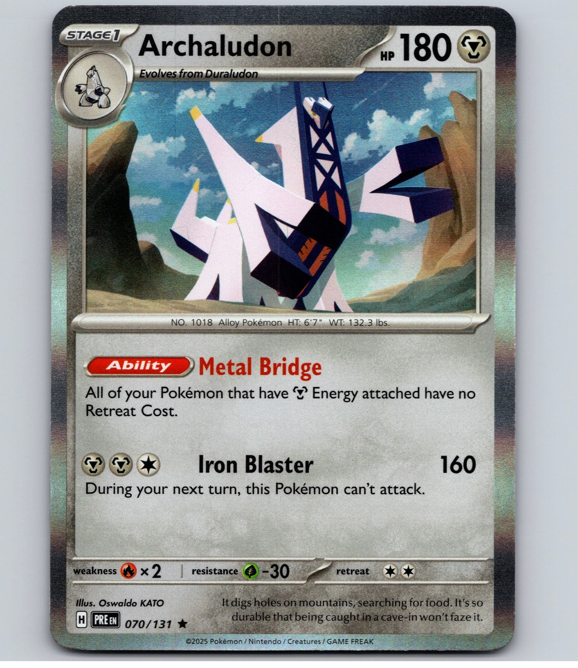 Archaludon - PRE SV: Prismatic Evolutions #070/131 Rare Reverse Holo NM