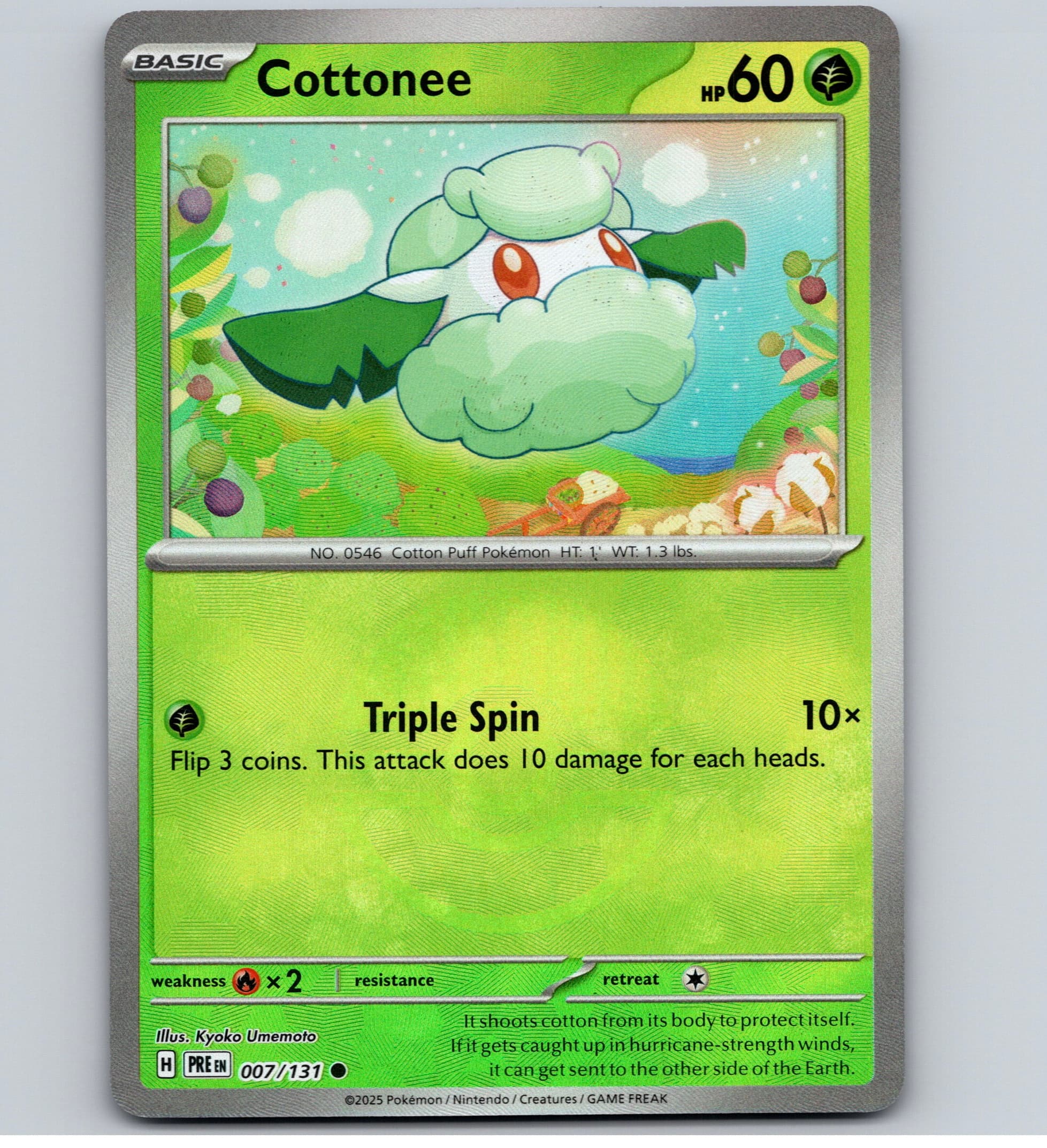 Cottonee Poke Ball Pattern - Prismatic Evolutions #007/131 Common Holo NM