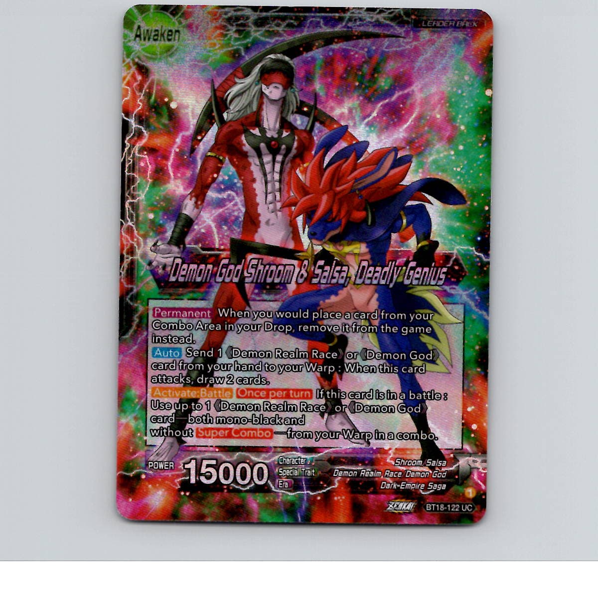 Demon God Shroom & Salsa, Deadly Genius Foil Dawn of the Z-Legends BT18-122 NM