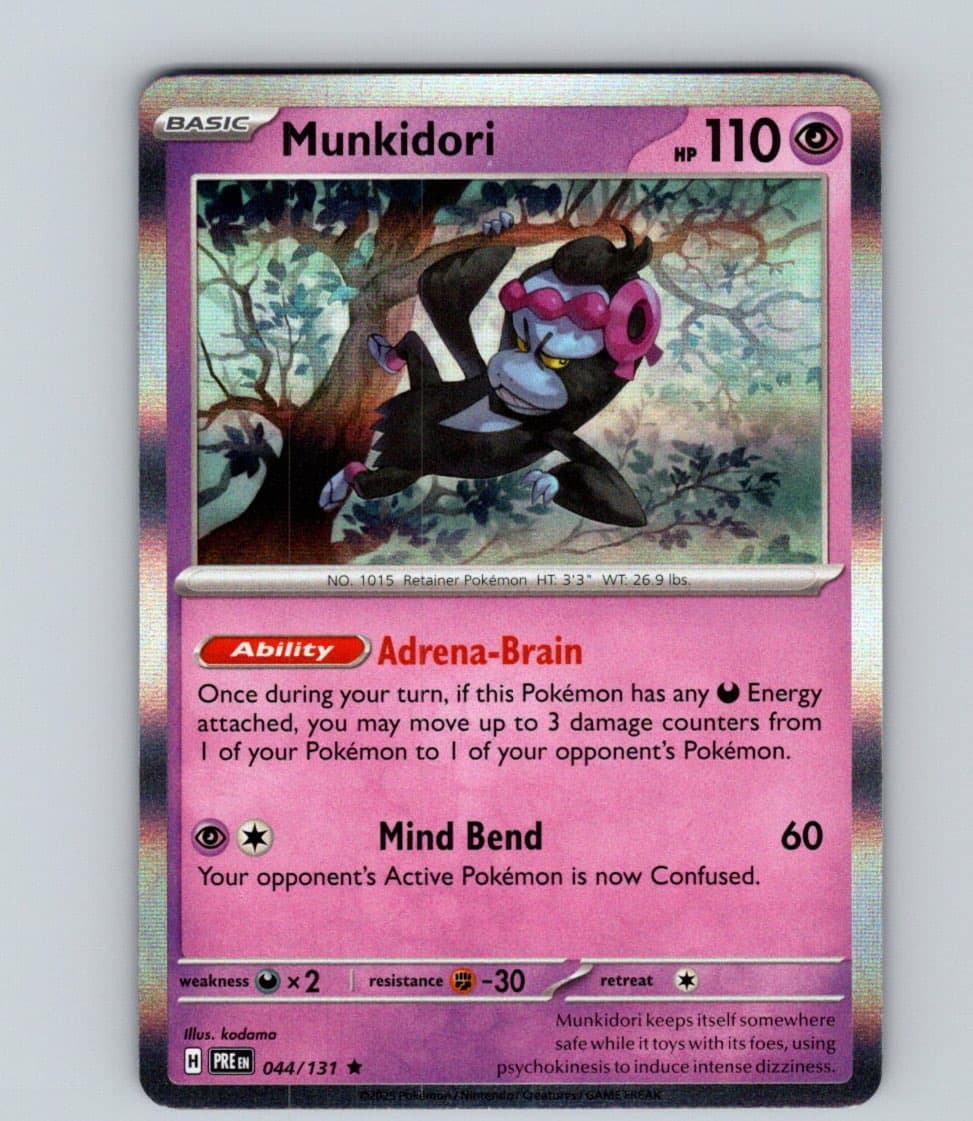 Munkidori - PRE SV: Prismatic Evolutions #044/131 Rare Reverse Holo NM