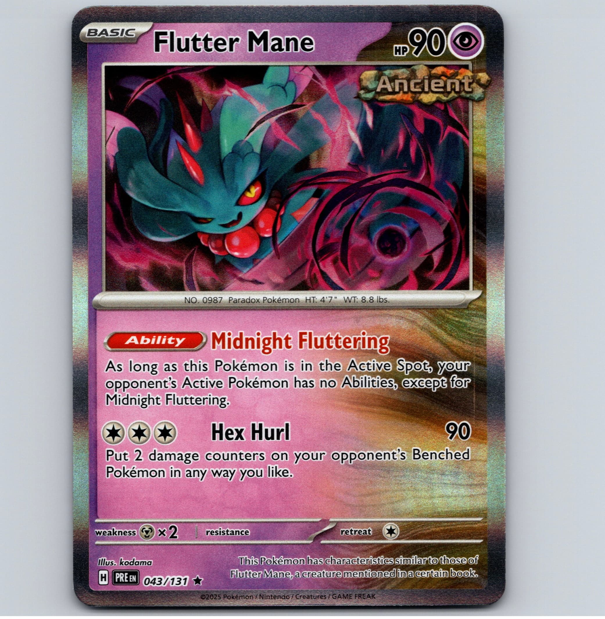 Flutter Mane - PRE SV: Prismatic Evolutions #043/131 Rare Reverse Holo NM