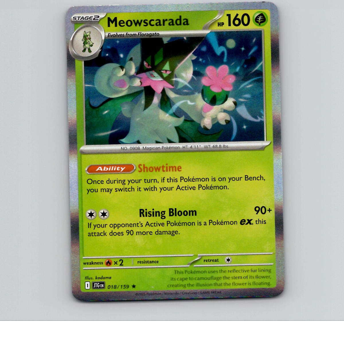 Meowscarada Reverse Holofoil SV09: Journey Together 018/159 NM