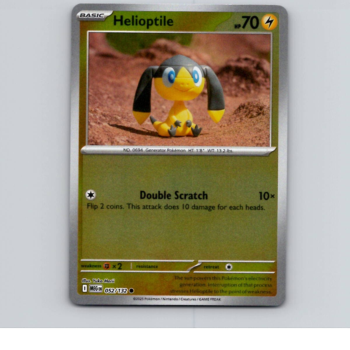 Helioptile Reverse Holo ME01: Mega Evolution 052/132 NM