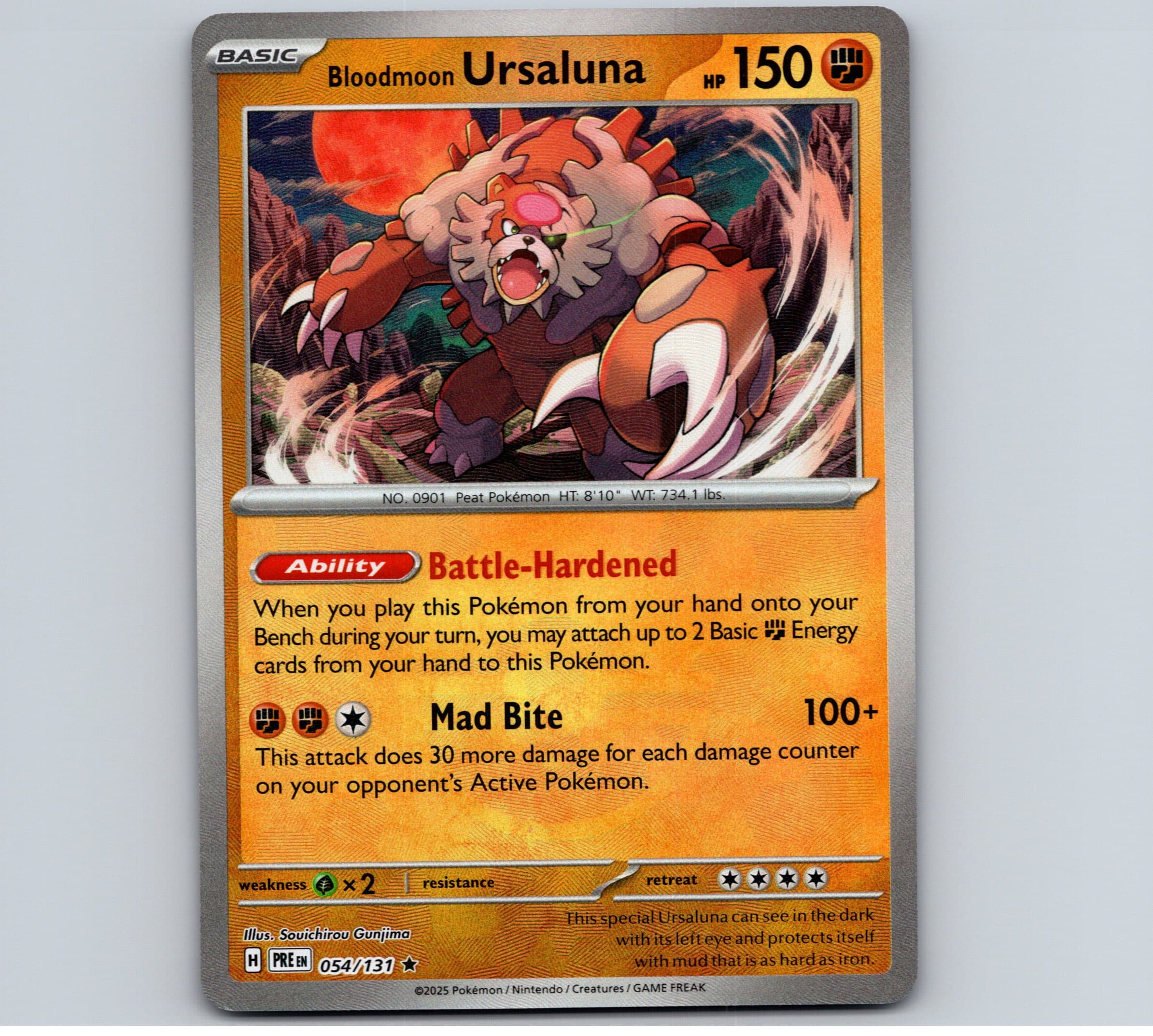 Bloodmoon Ursaluna Poke Ball Pattern Prismatic Evolutions #054/131 Rare Holo NM