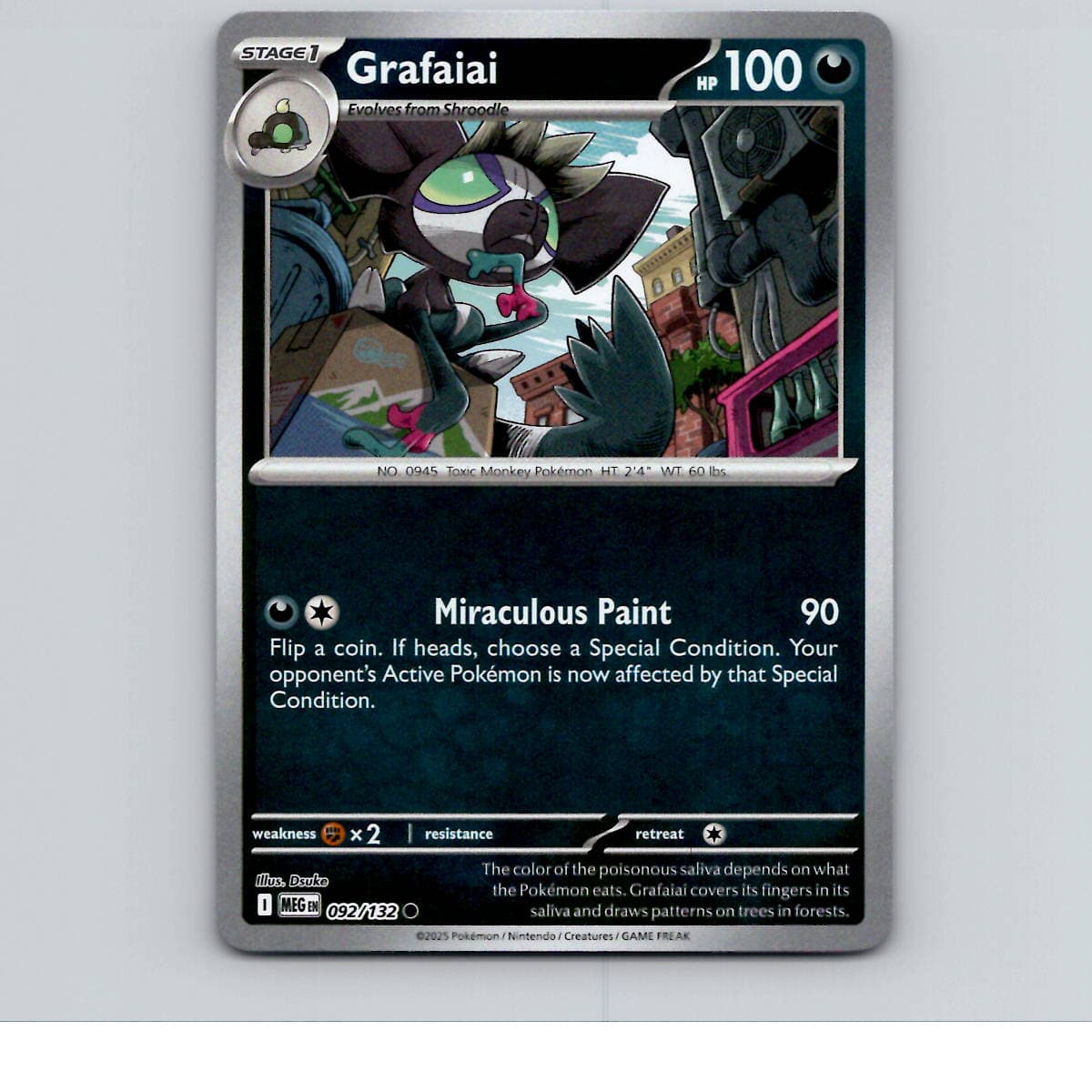 Grafaiai Reverse Holo ME01: Mega Evolution 092/132 NM